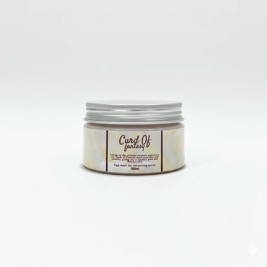 Soak in Love Curd of Fantasy Egg Mask 100ml face mask in a premium skincare jar.