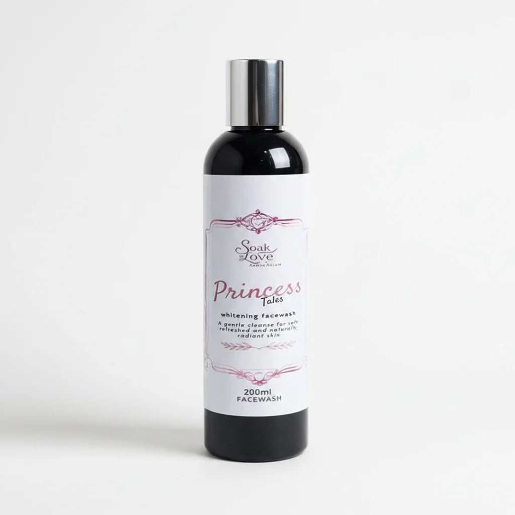 Princess Tales brightening face wash bottle for daily skincare.