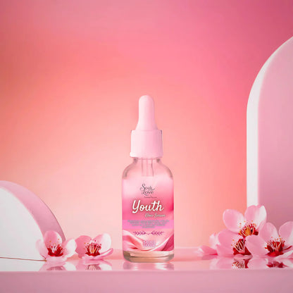 Hydrating anti-aging facial serum with dropper bottle.