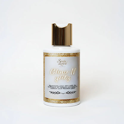 Hydrating body glow lotion with radiant shimmer finish.