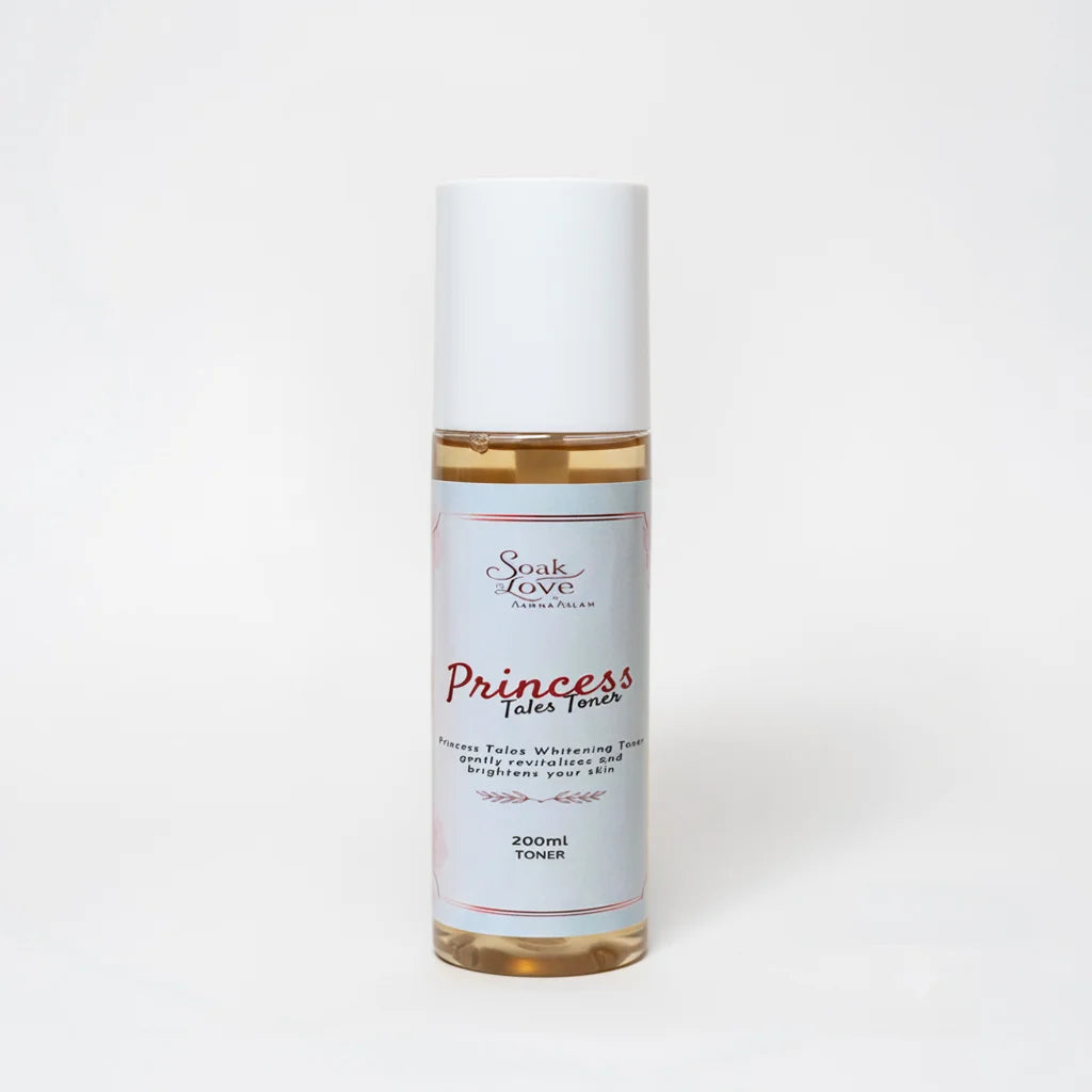 Princess Tales brightening facial toner for hydrated and refreshed skin.