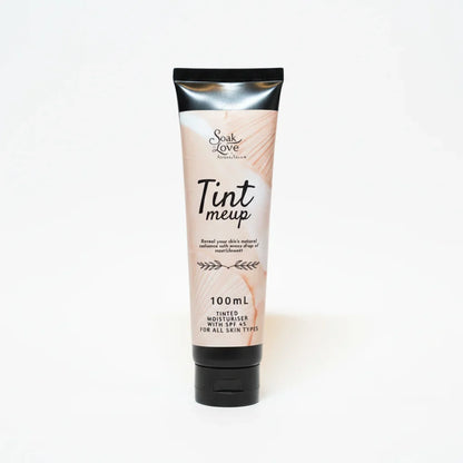 Soak Love Tint Me Up Tinted Moisturiser SPF 45 100ml on a white background.