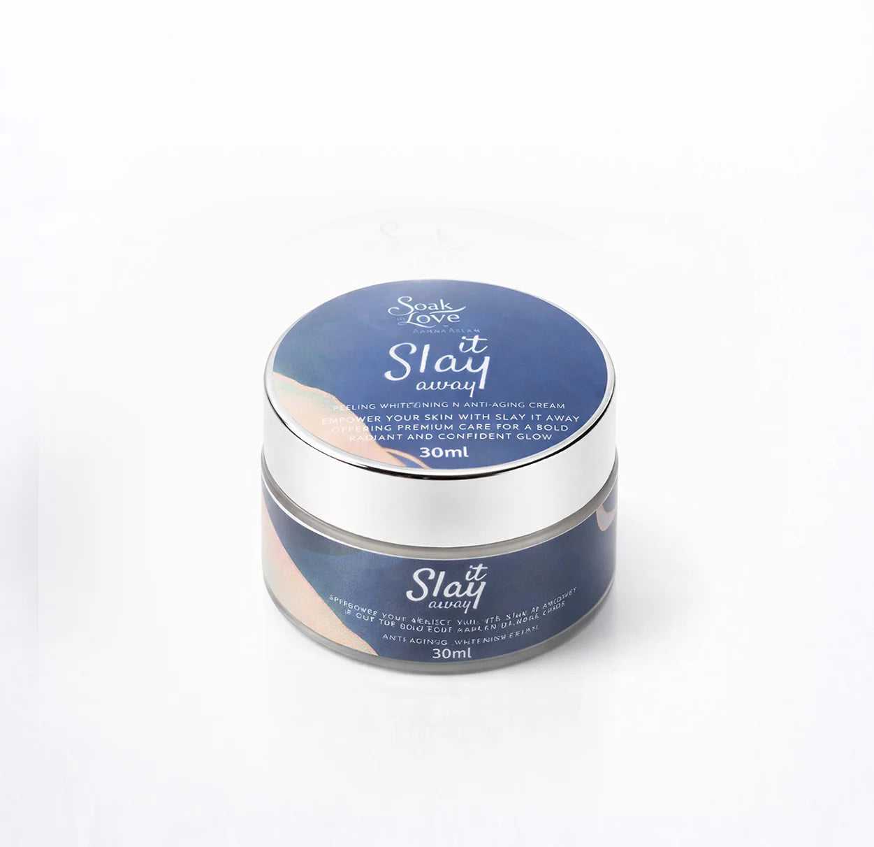 Slay It Away brightening face cream in a premium skincare jar.